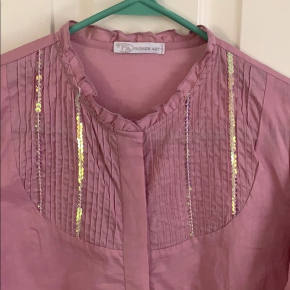 Fashion Art Top w/ Sequins - NWOT - Picture 3 of 6